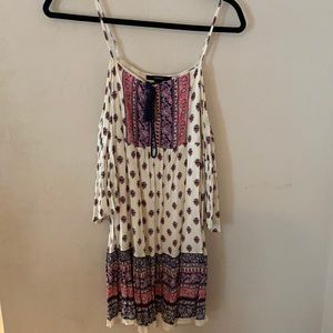 Forever 21 white dress with colorful pattern